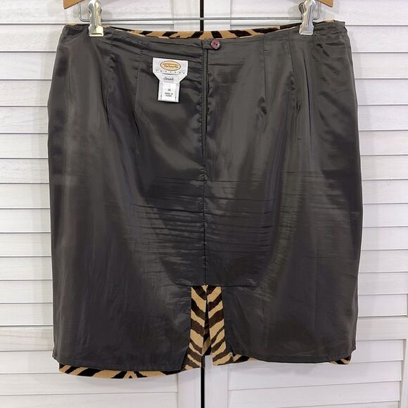 Talbots Pencil Skirt Size 14P Y2K Zebra Print Velvet - Picture 10 of 13